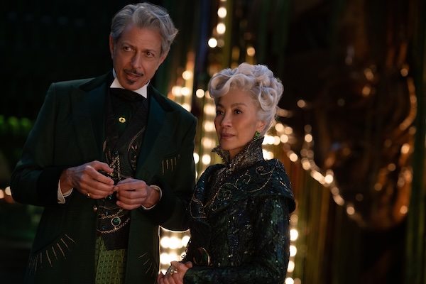 Image of Jeff Goldblum as The Wizard of Oz and Michelle Yeoh as Madame Morrible in Wicked movie