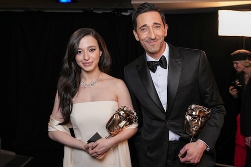 Image of Mikey Madison and Adrien Brody at the 2025 BAFTAs